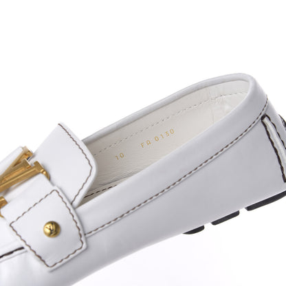Louis Vuitton Calfskin Mens Monte Carlo Car Shoe Moccasin Loafers 10 White 10 of 11