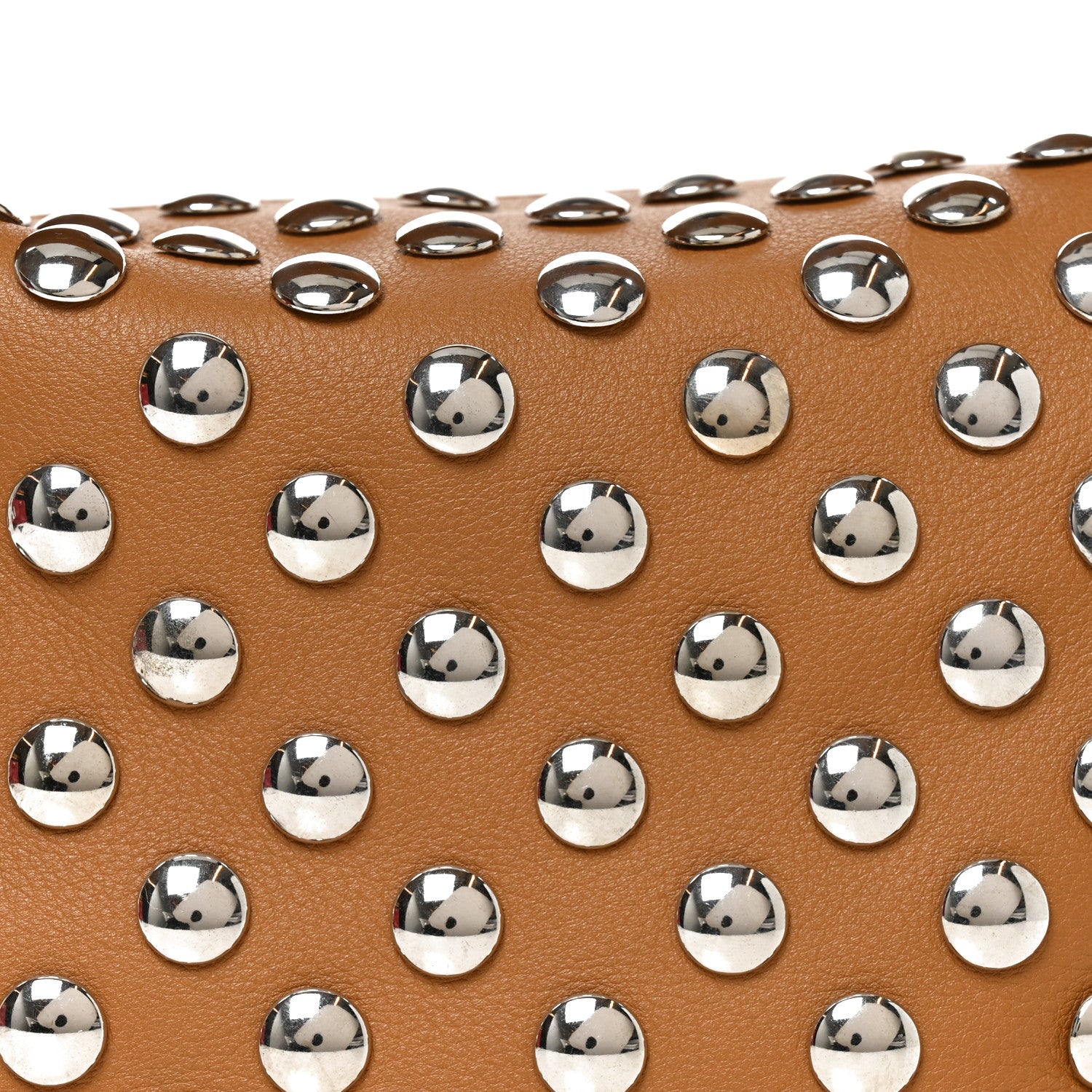 Khaite Pebbled Sport Calfskin Studded Elena Nougat 7 of 9