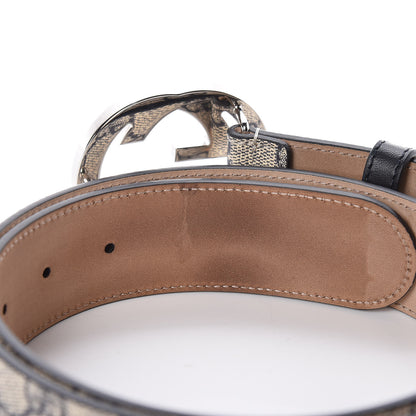 Gucci GG Supreme Monogram Selleria Calfskin Interlocking G 40mm Belt 90 36 Beige Blue 3 of 10