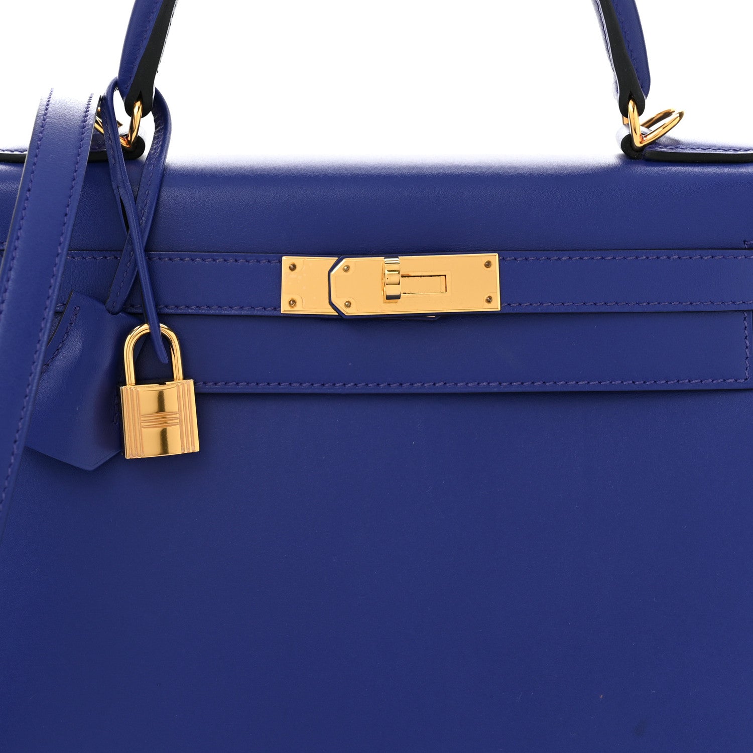 Hermes Tadelakt Kelly Sellier 28 Bleu Electrique 8 of 12