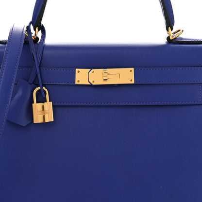 Hermes Tadelakt Kelly Sellier 28 Bleu Electrique 8 of 12