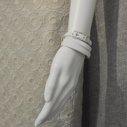 Hermes Epsom Hapi Triple Tour Wrap Bracelet White 2 of 5