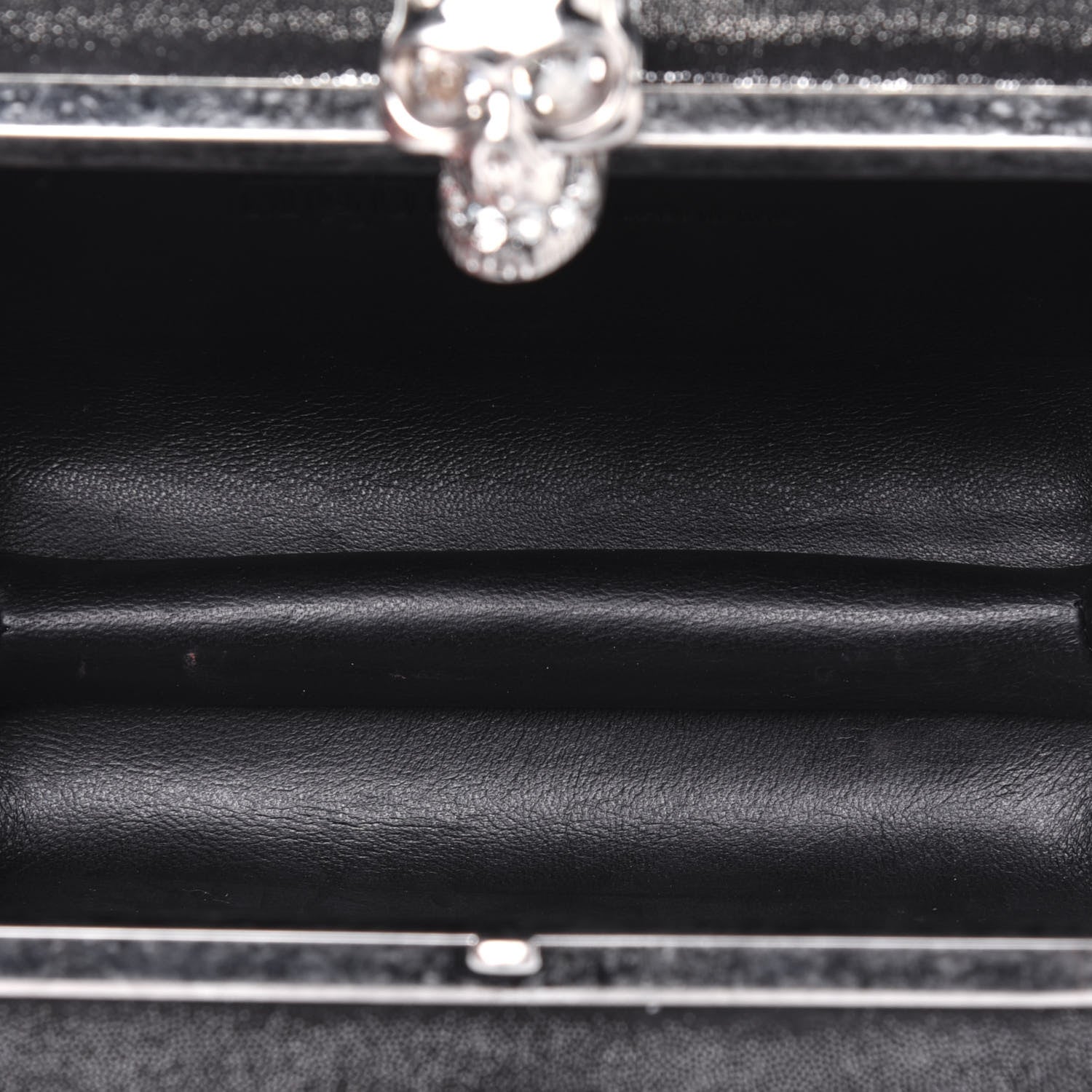 Alexander McQueen Metallic Suede Skull Box Clutch Black 5 of 16