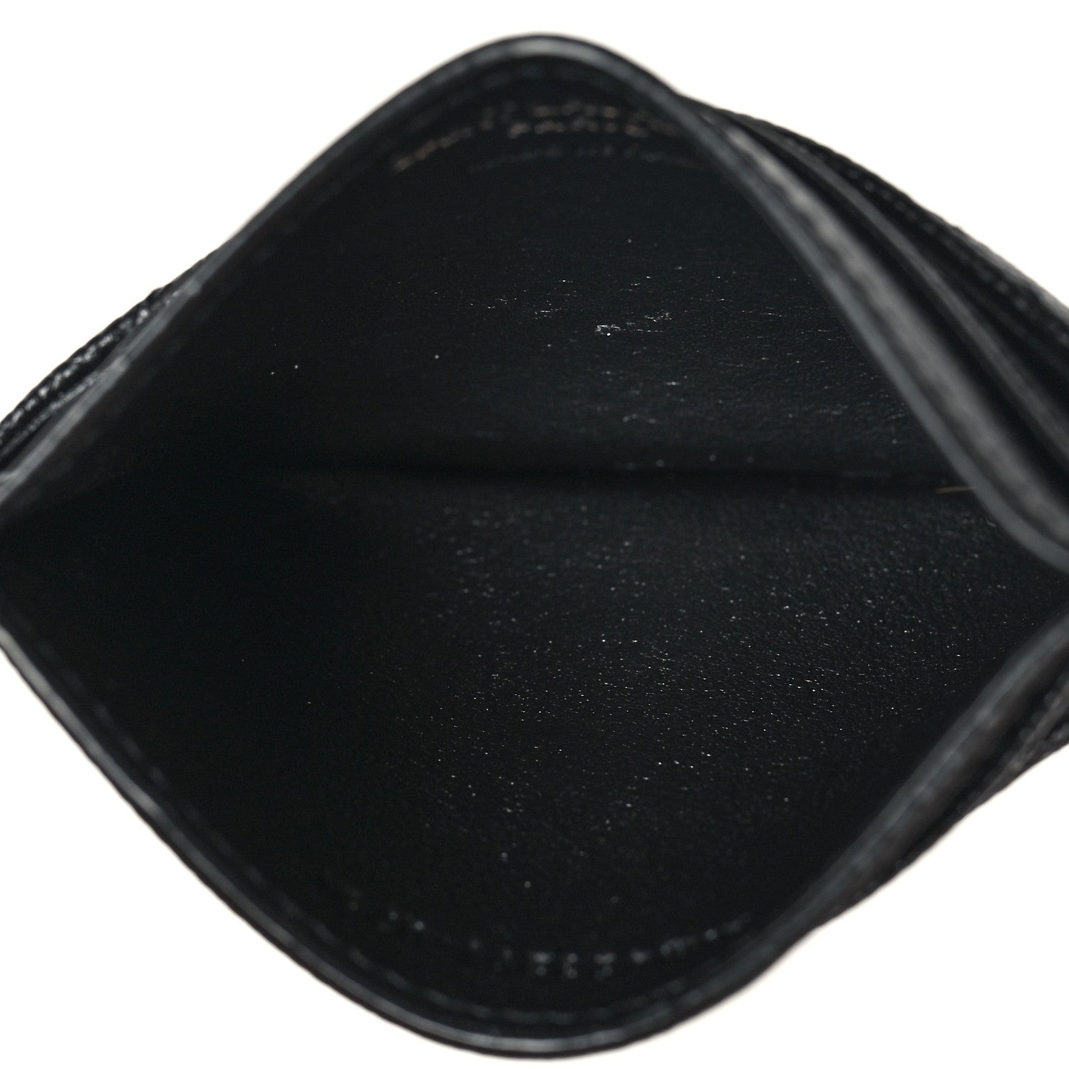 Saint Laurent Grain De Poudre Matelasse Chevron Monochrome Monogram Credit Card Case Black 5 of 8