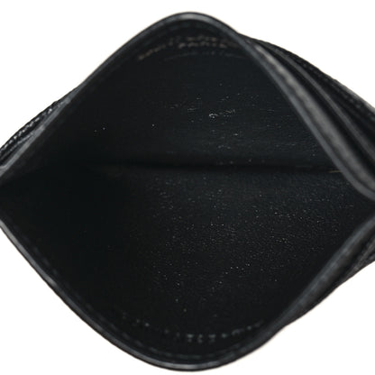 Saint Laurent Grain De Poudre Matelasse Chevron Monochrome Monogram Credit Card Case Black 5 of 8
