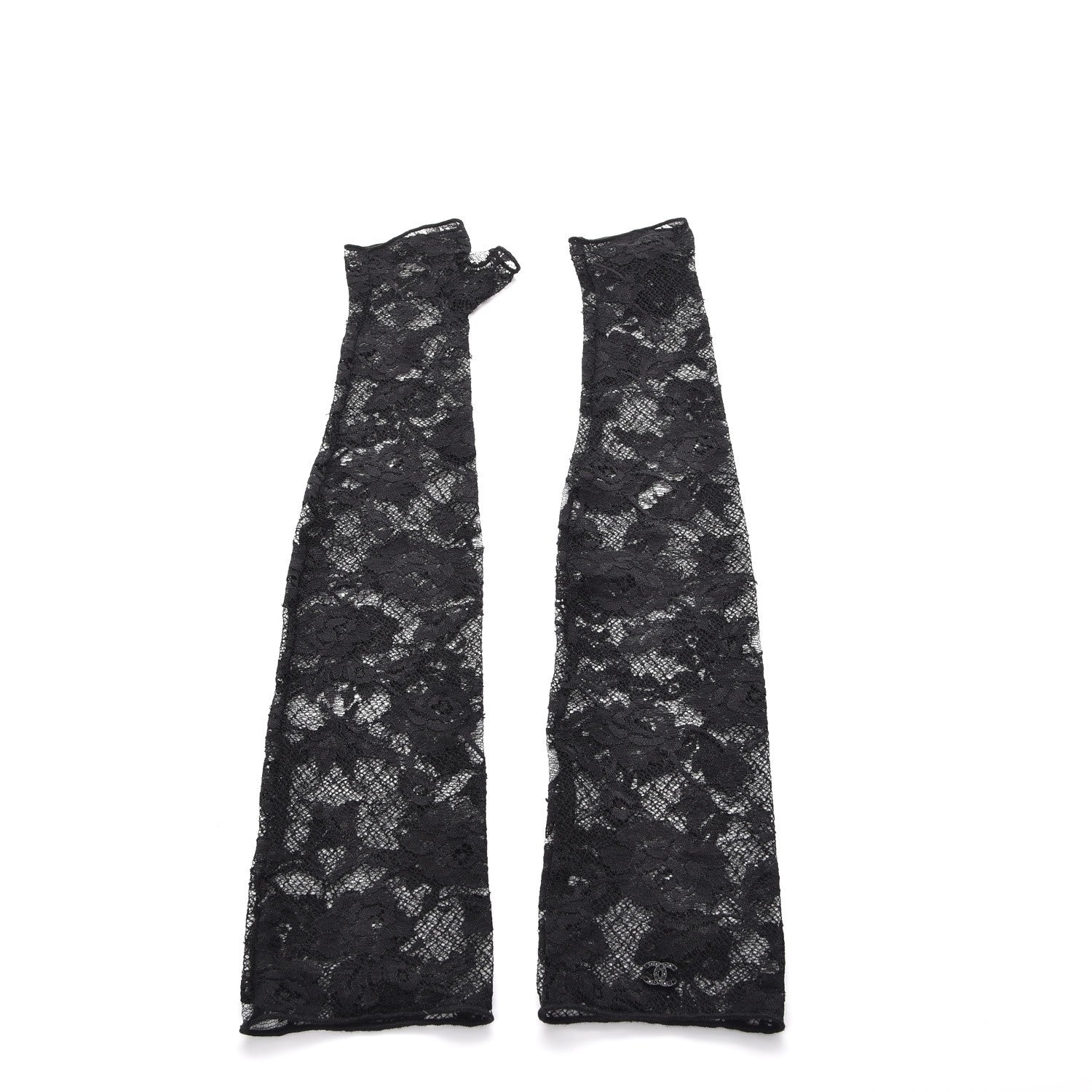 Chanel Lace Fingerless Gloves Black 3 of 7