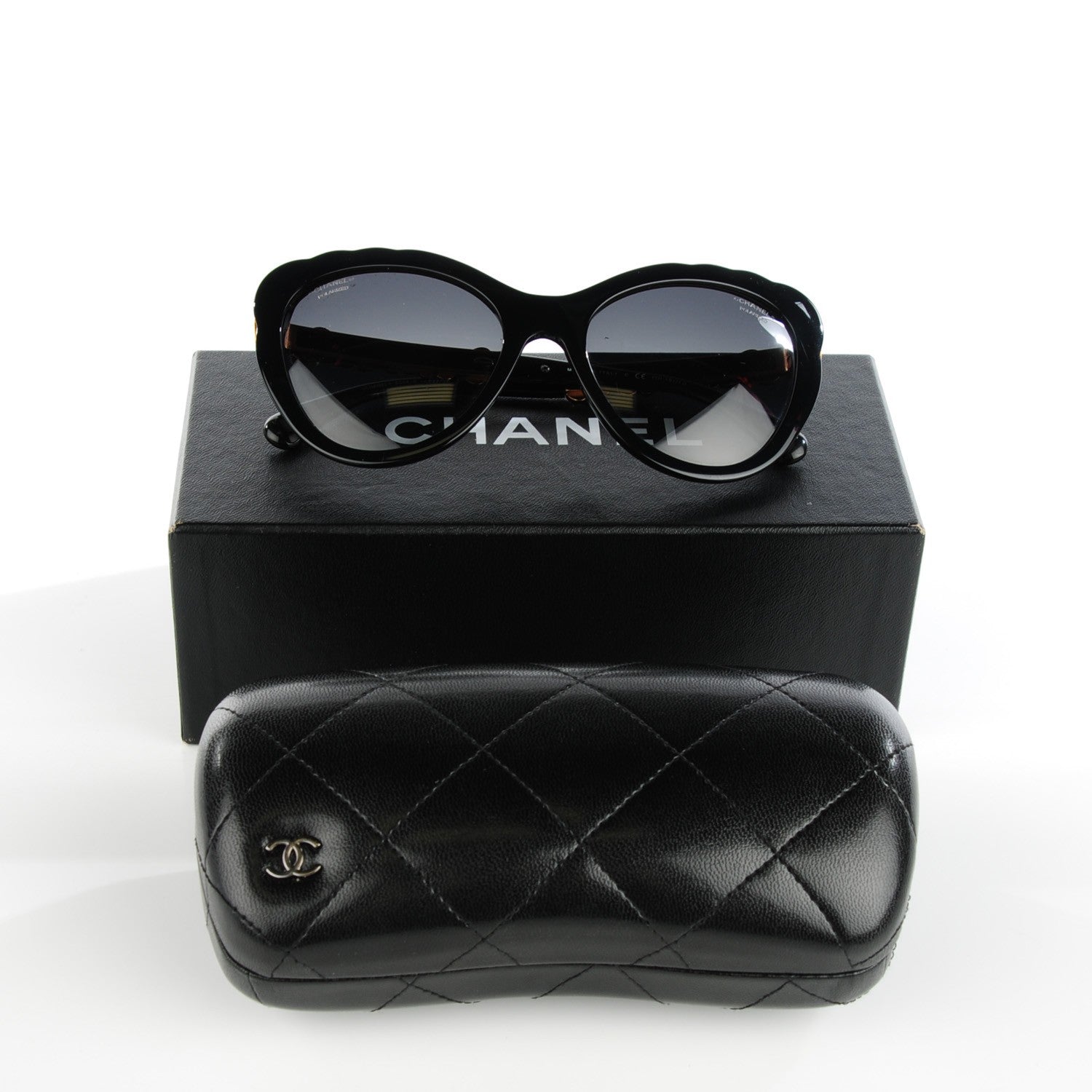 Chanel Bijou Cat Eye Sunglasses 5354-A Black 4 of 9