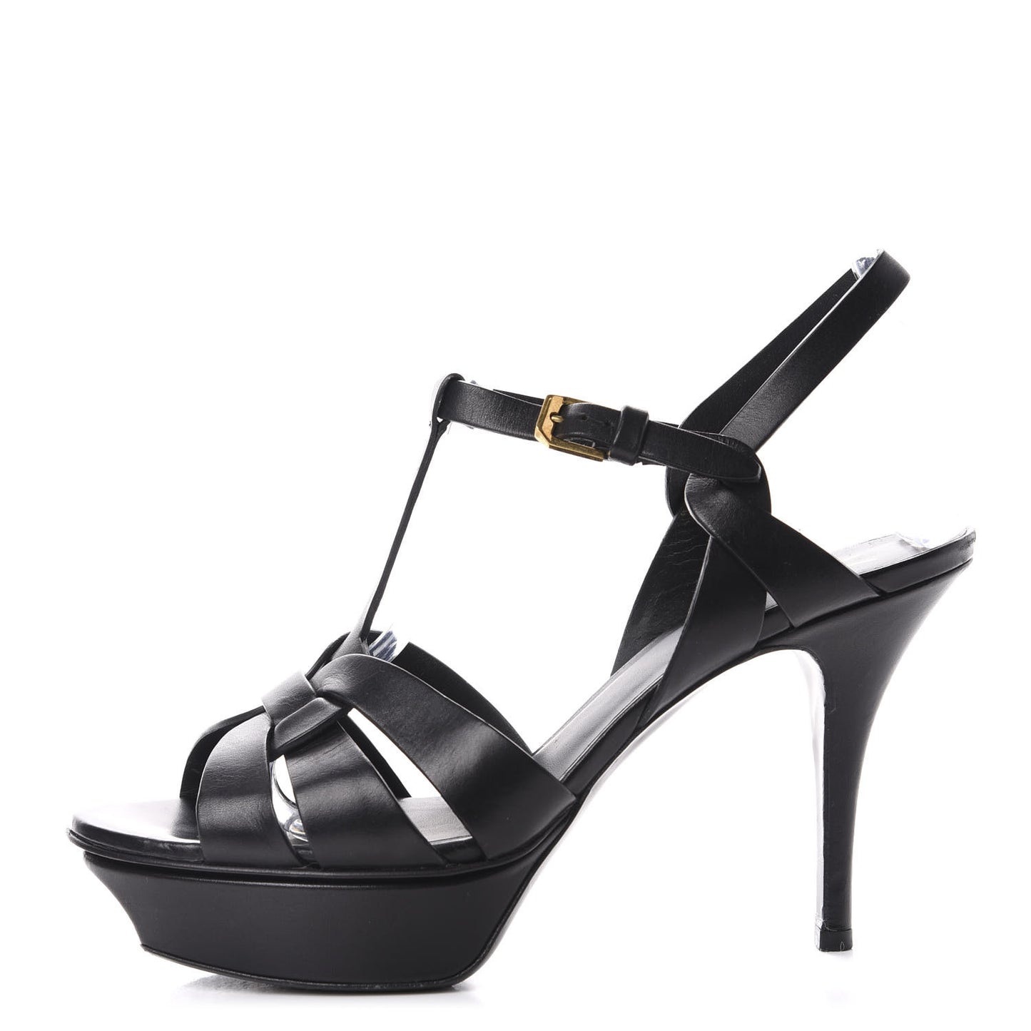 Calfskin Tribute 75 Platform Sandals 38.5 Black