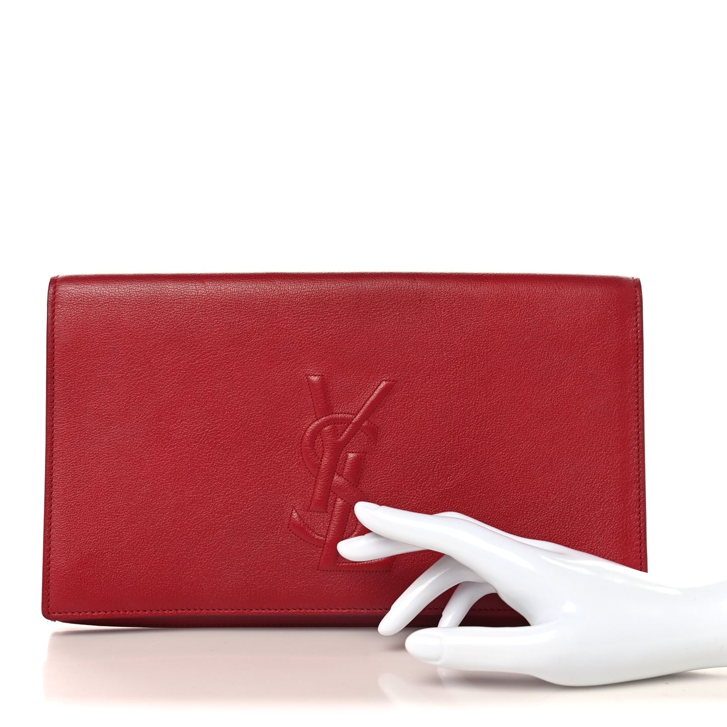 Calfskin Monogram Large Belle De Jour Clutch Red