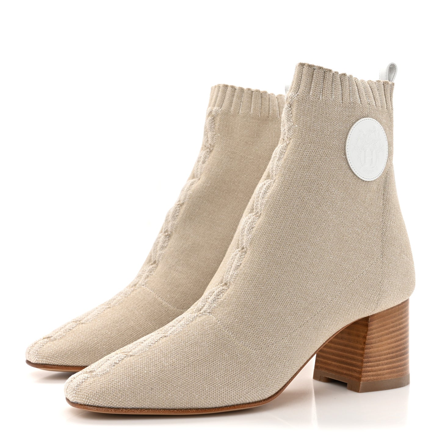 Knit Calfskin Volver 60 Ankle Boots 38.5 Nocciola