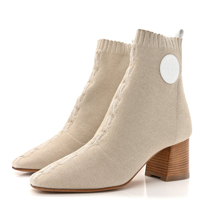 Hermes Knit Calfskin Volver 60 Ankle Boots 38.5 Nocciola 4 of 10