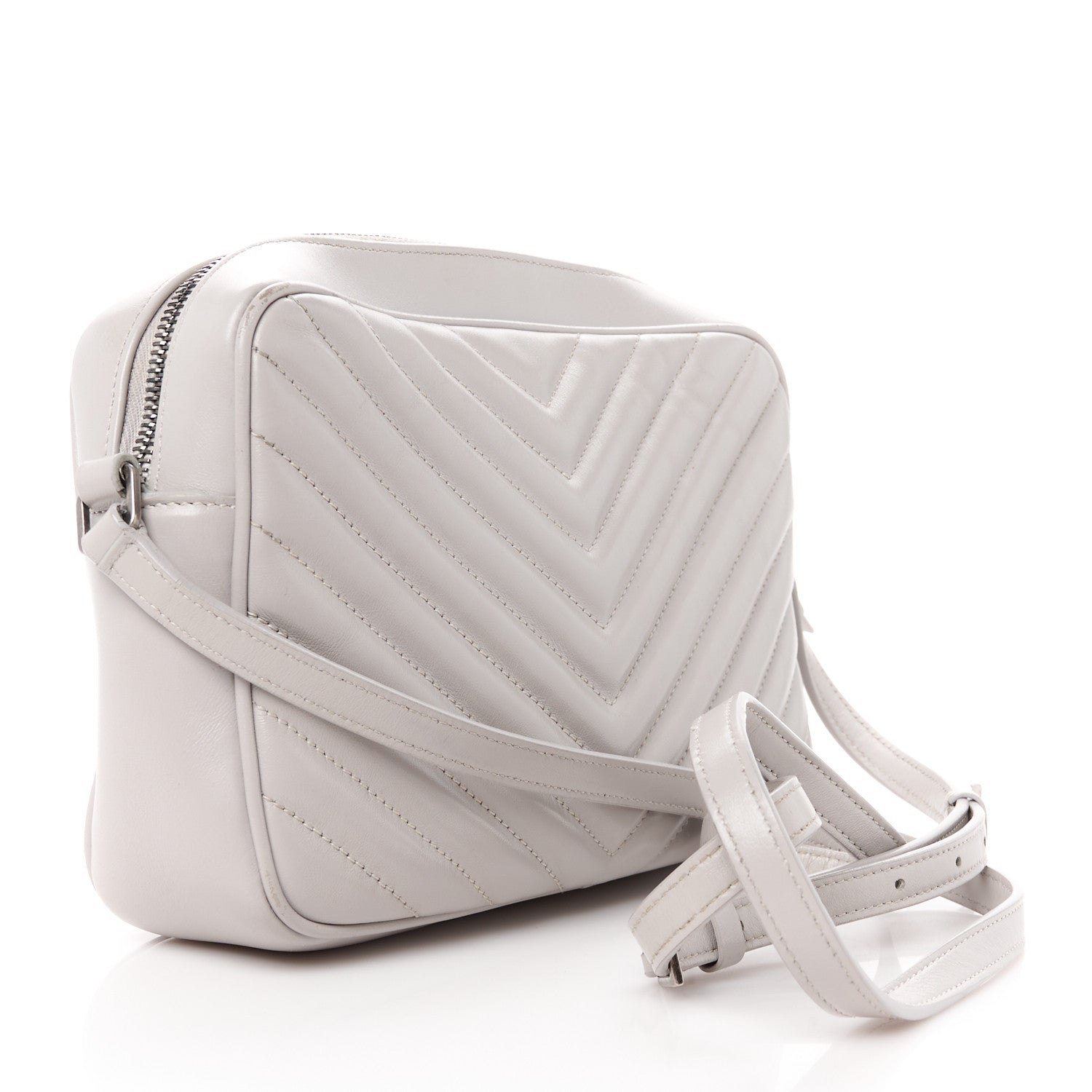 Saint Laurent Calfskin Matelasse Monogram Lou Camera Bag Granite 3 of 14