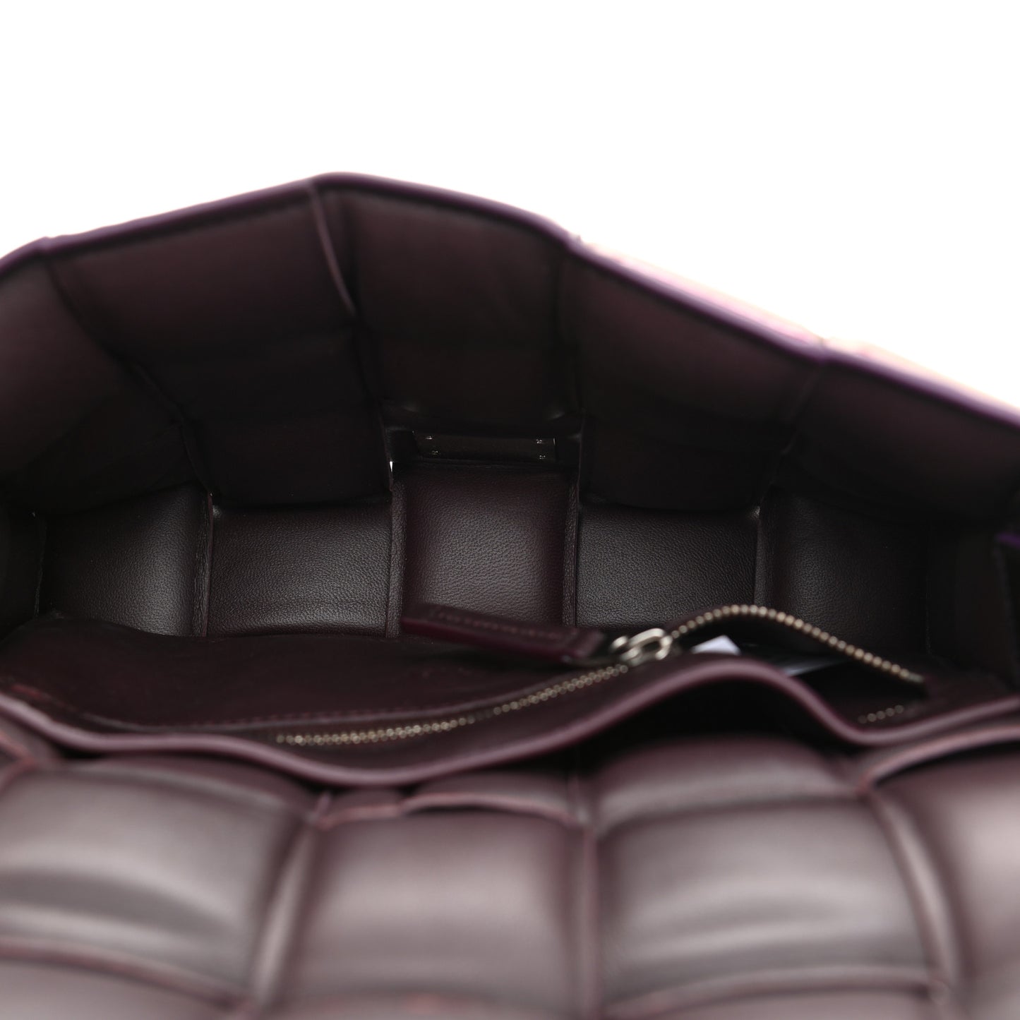Glossy Nail Polish Nappa Maxi Intreccio Padded Cassette Crossbody Bag Holographic