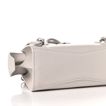 Balenciaga Grained Calfskin Neo Classic Silver Hardware Nano City Crossbody Chalky White 6 of 7