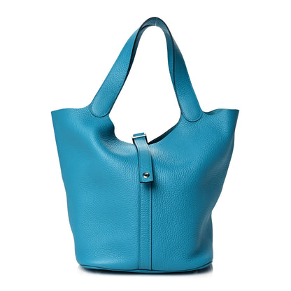 Hermes Taurillon Clemence Picotin Lock 26 GM Turquoise 1 of 12