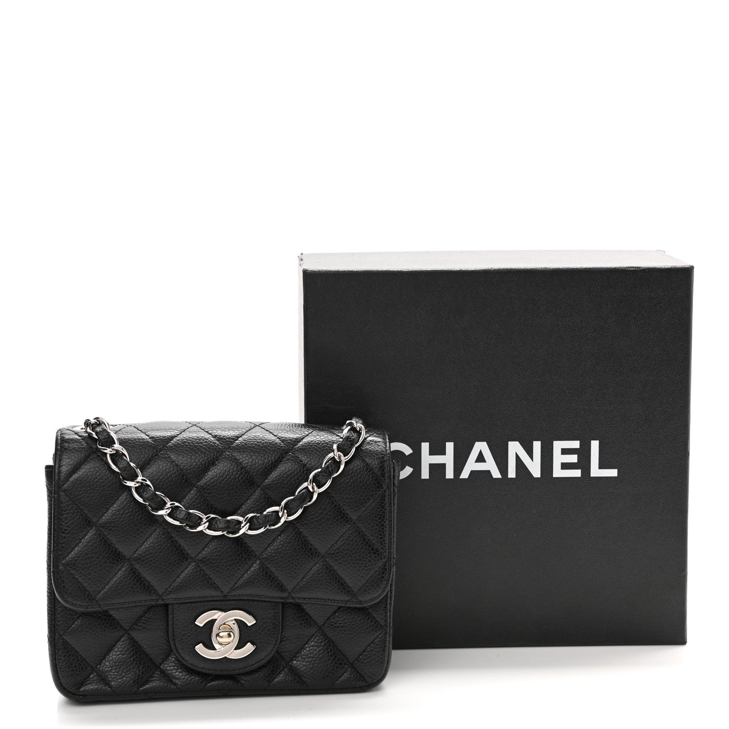 Chanel Caviar Quilted Mini Square Flap Black 11 of 11