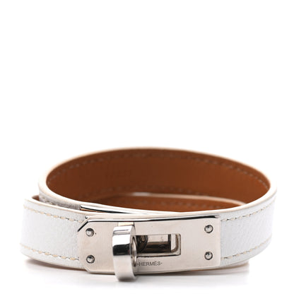 Hermes Epsom Kelly Double Tour Bracelet XS White 1 of 3