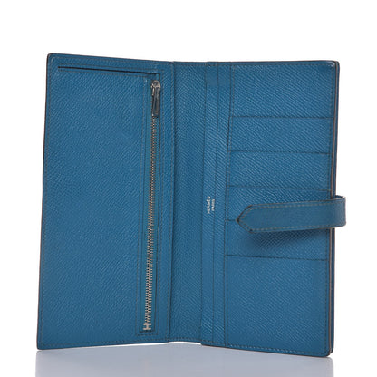 Hermes Epsom Bearn Gusset Wallet Bleu Izmir 5 of 12