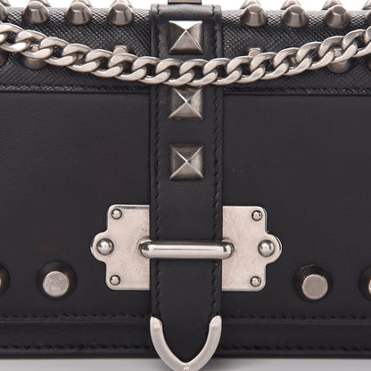 Prada City Calfskin Cahier Studded Mini Bag Black 8 of 10
