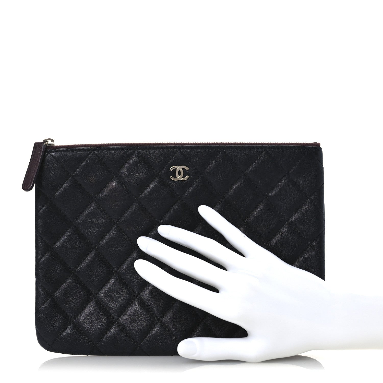 Chanel Lambskin Quilted Medium Cosmetic Case Black 2 of 9