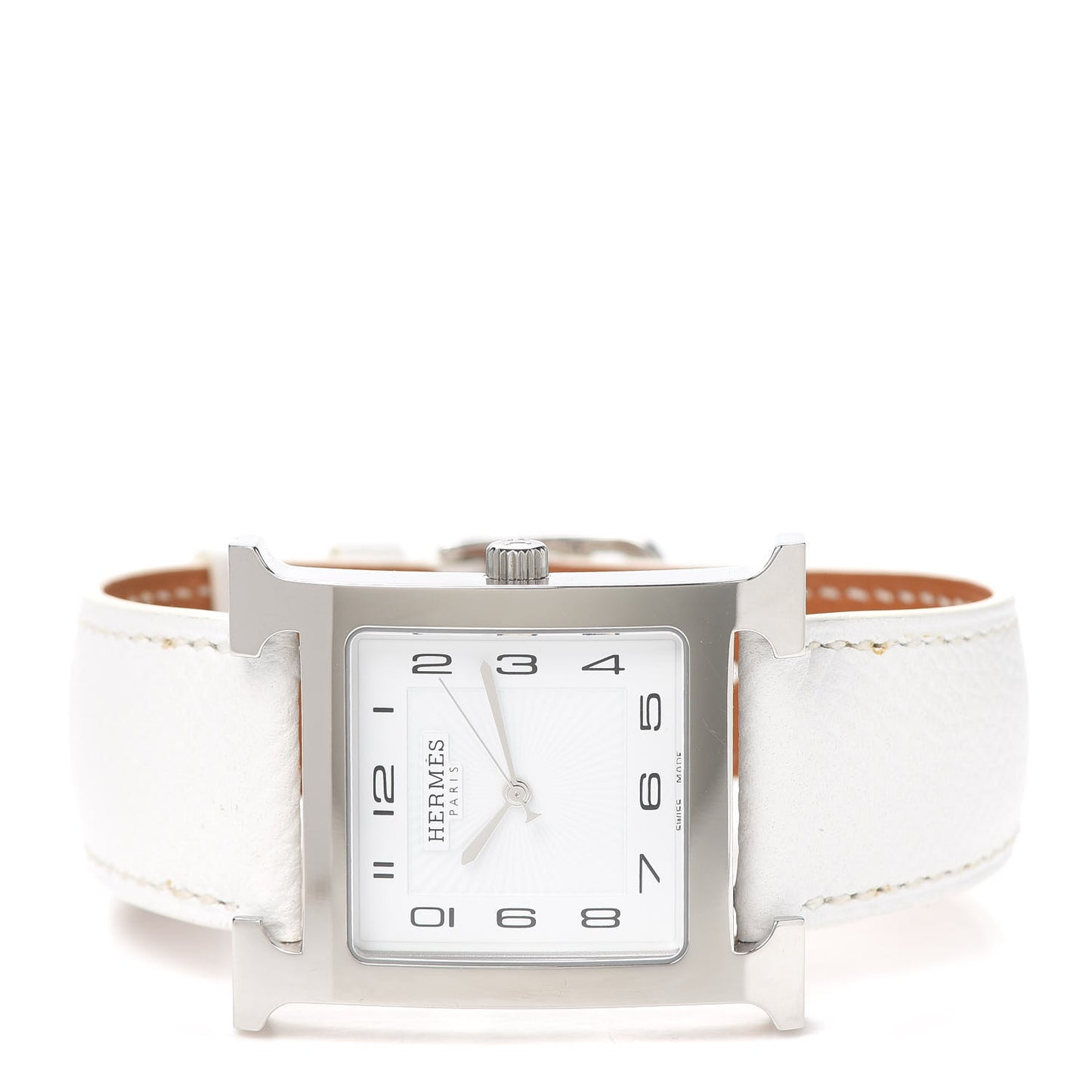 Stainless Steel Epsom 30.5mm Heure H Hour Quartz Watch Blanc