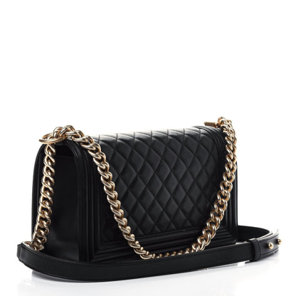 Chanel Lambskin Quilted Medium Boy Flap Black 2 of 4