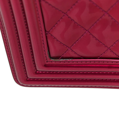 Chanel Metallic Patent Quilted New Medium Boy Flap Fuchsia 14 of 25