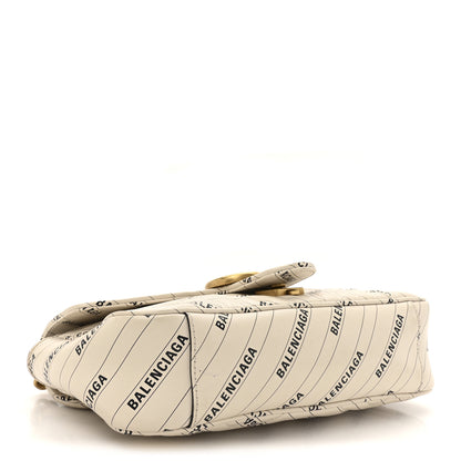 Gucci X BALENCIAGA Calfskin Matelasse Logo Print Small GG Marmont Shoulder Bag White 4 of 12