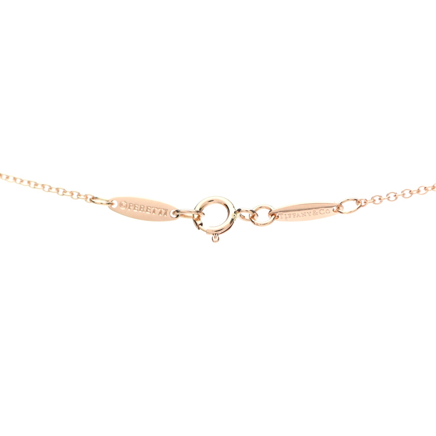 18K Rose Gold Diamond .17ct Elsa Peretti Diamonds by the Yard Pendant Necklace