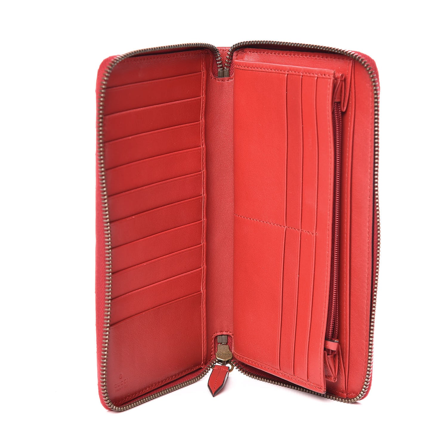 Calfskin Matelasse GG Marmont Zip Around Organizer Wallet Hibiscus Red