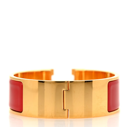 Hermes Enamel Wide Clic Clac H Bracelet GM Red 3 of 4