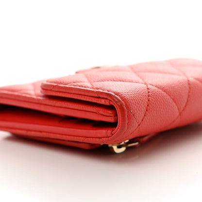 Chanel Caviar Quilted Compact Flap Wallet Red 9 of 10