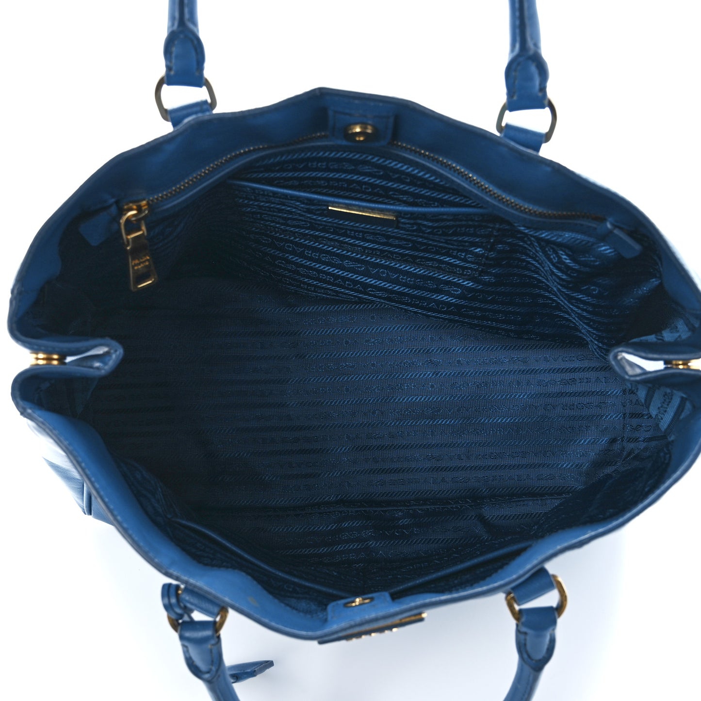 Saffiano Cuir Medium Double Bag Cobalto
