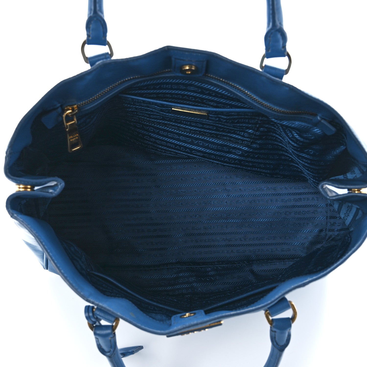 Prada Saffiano Cuir Medium Double Bag Cobalto 5 of 11
