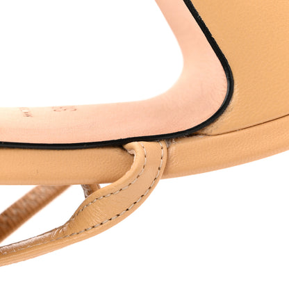 Chanel Goatskin Grosgrain Cap Toe CC Slingback Pumps 36.5 Beige Black 12 of 13