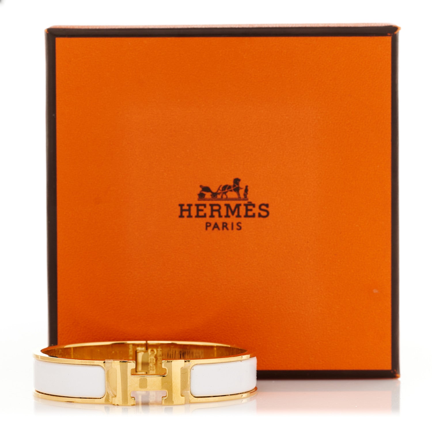 Hermes Enamel Narrow Clic Clac H Bracelet PM White 5 of 5
