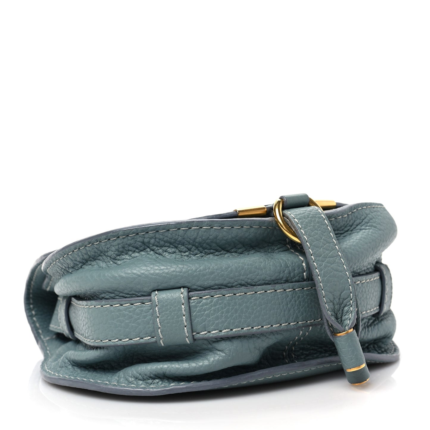 Calfskin Mini Marcie Round Crossbody Bag Faded Blue