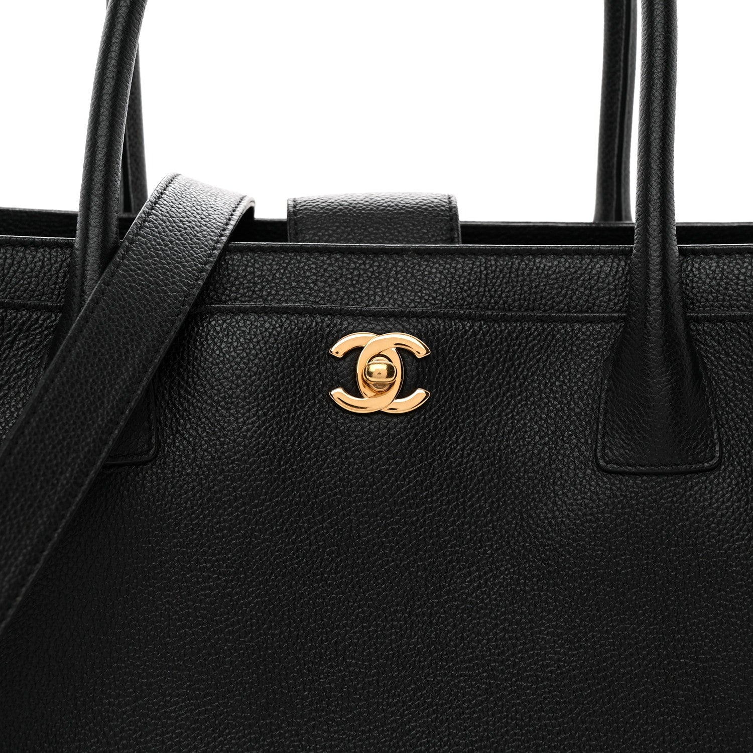 Chanel Calfskin Cerf Executive Shopper Tote Black 9 of 12