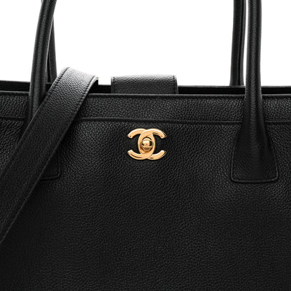 Chanel Calfskin Cerf Executive Shopper Tote Black 9 of 12