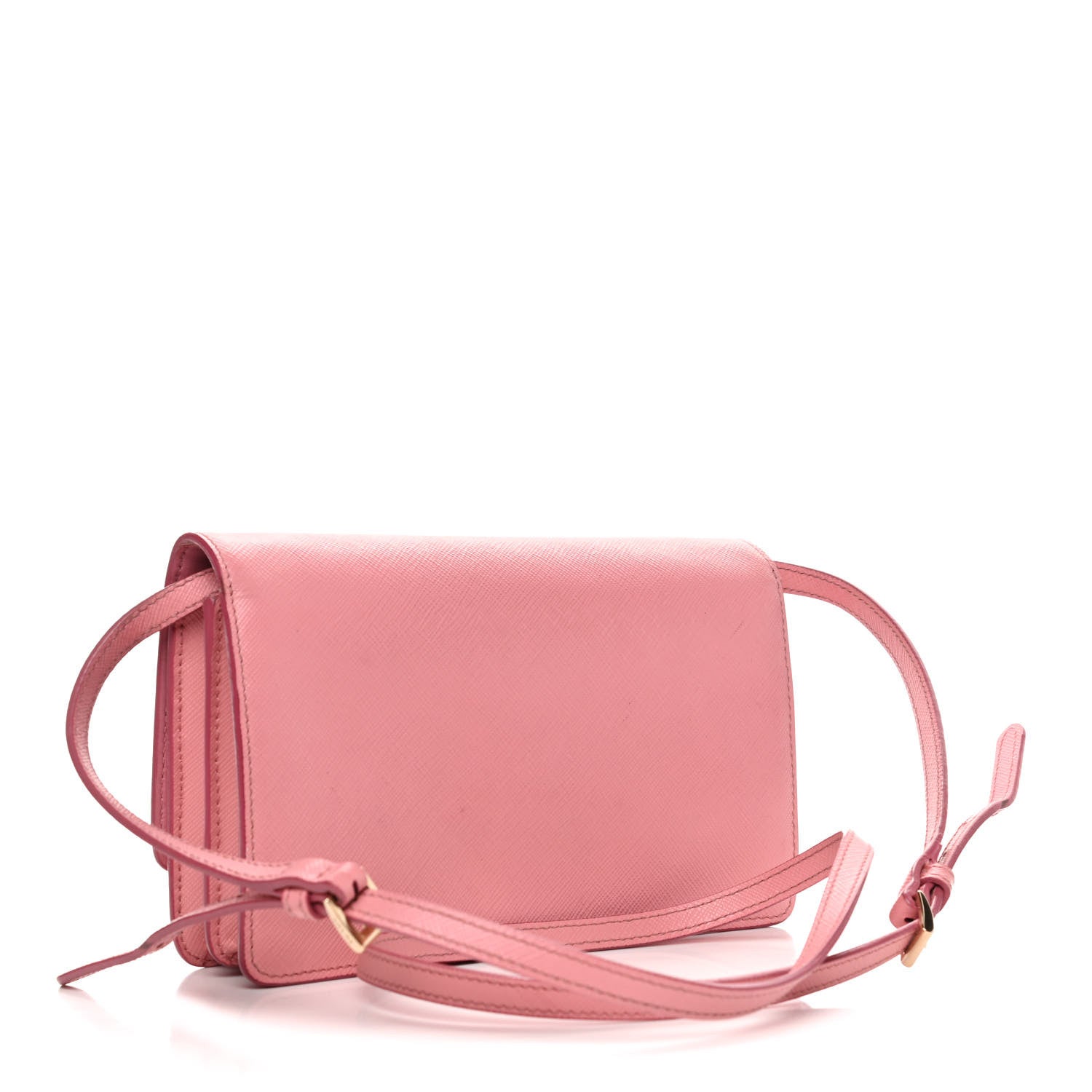 Prada Saffiano Soft Calf Bandoliera Chain Crossbody Bag Petalo 2 of 9