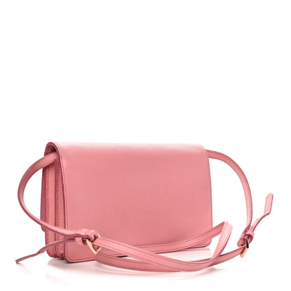 Prada Saffiano Soft Calf Bandoliera Chain Crossbody Bag Petalo 2 of 9