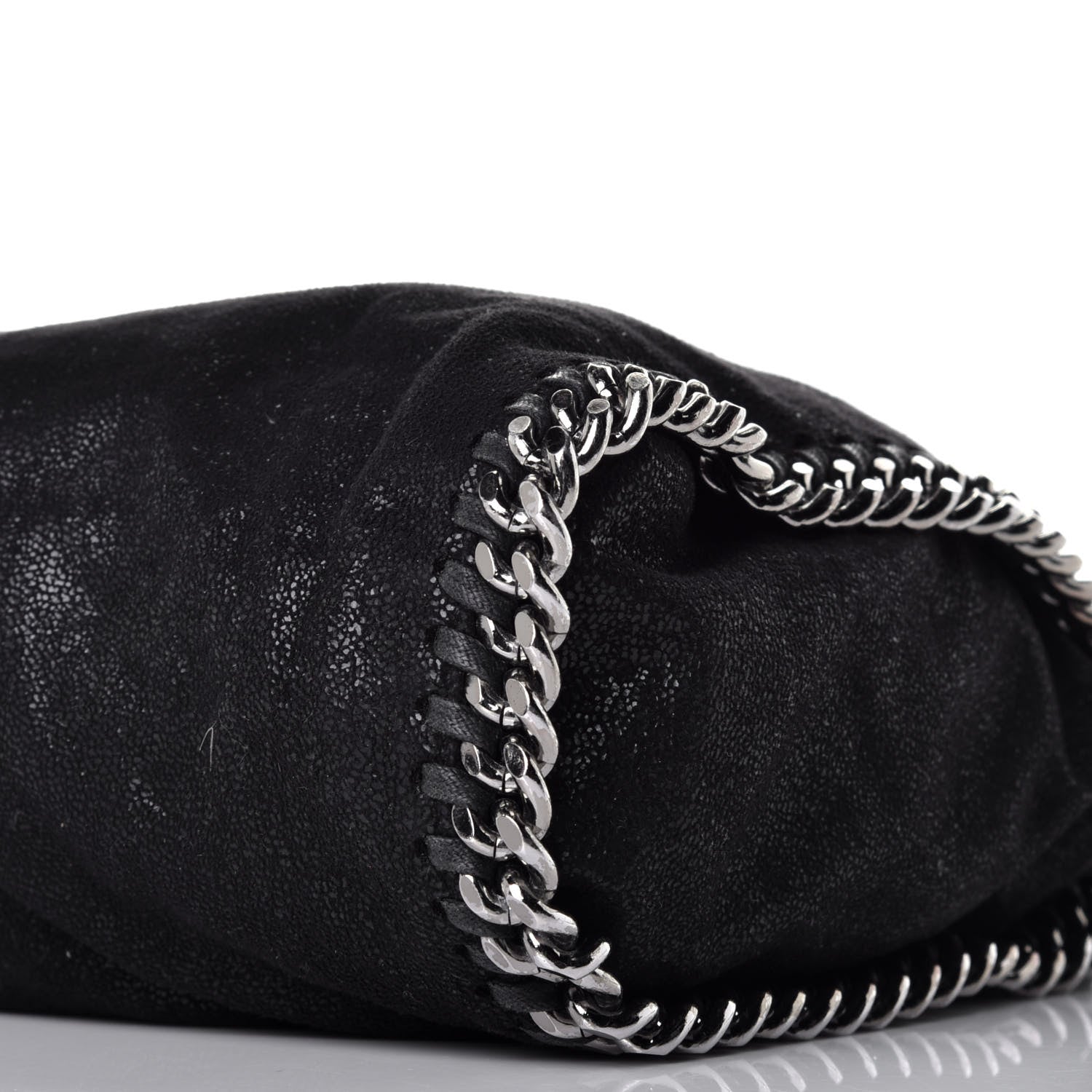 Stella McCartney Shaggy Deer Mini Falabella Fold Over Tote Black 7 of 8