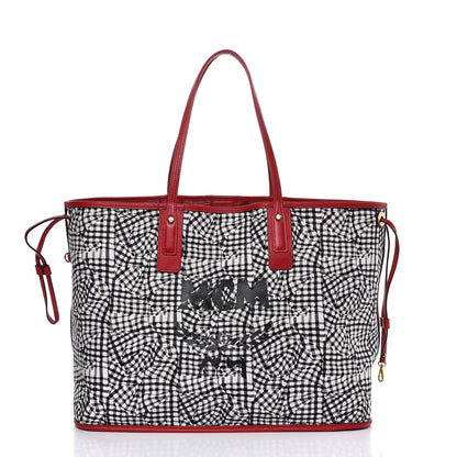 MCM Visetos Large Liz Reversible Shopper Tote Ruby Red 7 of 12