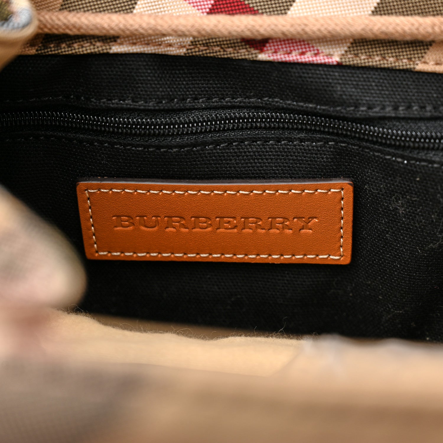 Burberry Nylon Calfskin Nova Check Backpack Brown 6 of 10