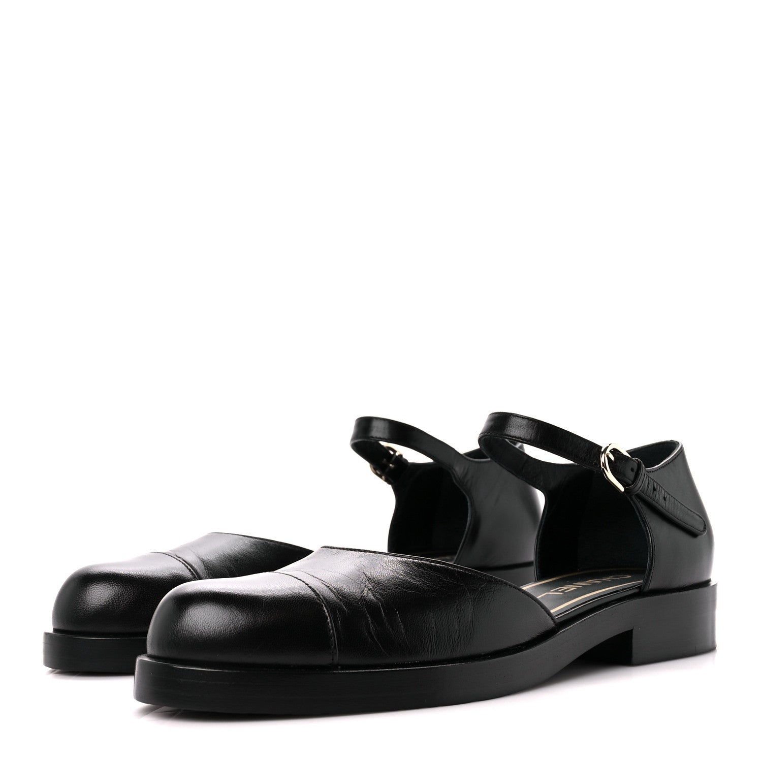 Chanel Shiny Goatskin Mary Jane Flats 40 Black 3 of 9