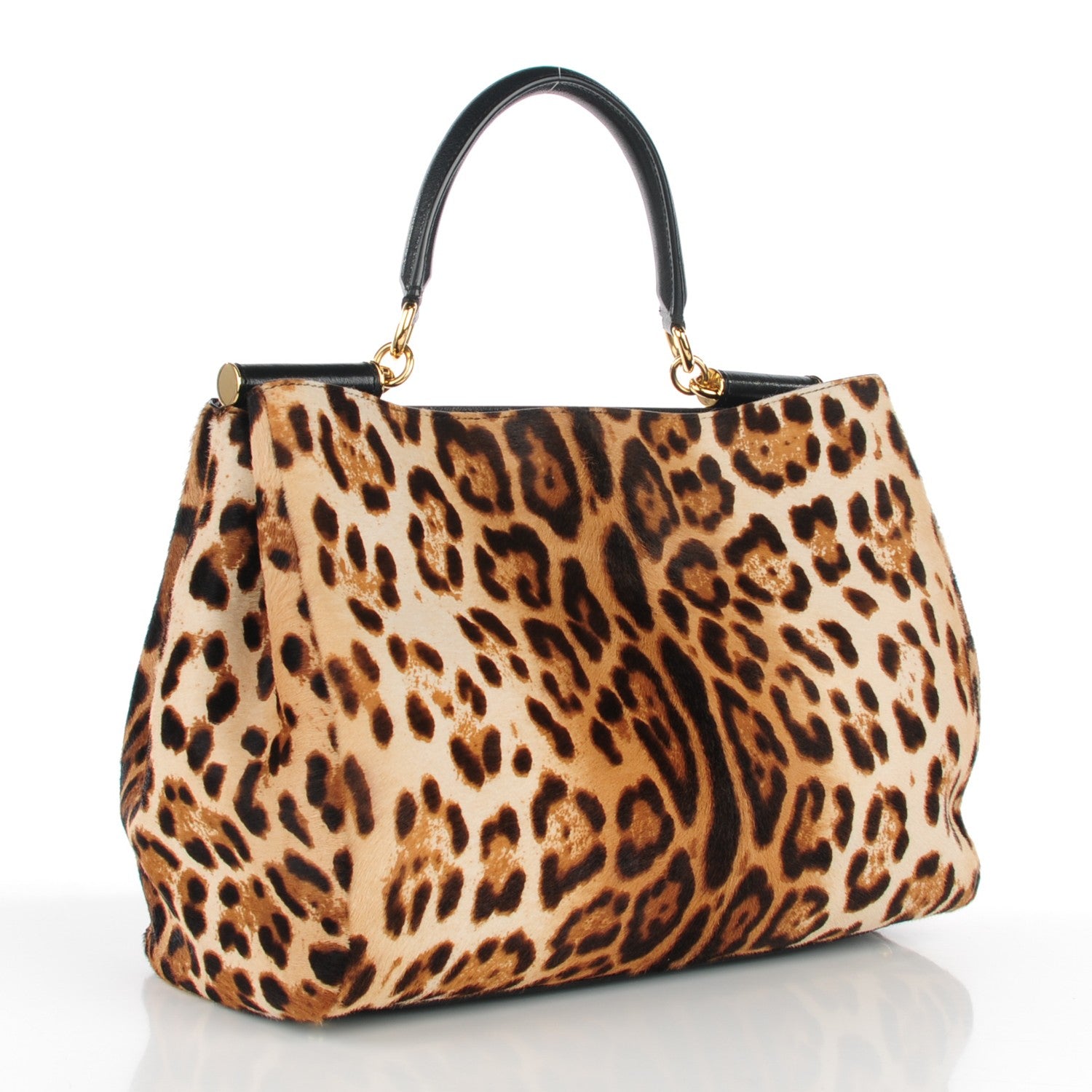 Dolce & Gabbana Calfskin Hair Leopard Print Medium Miss Sicily Shopper Tote 3 of 6