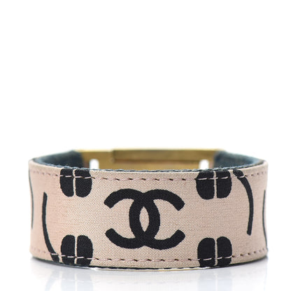 Chanel Denim Canvas CC Bracelet Beige Black 3 of 4