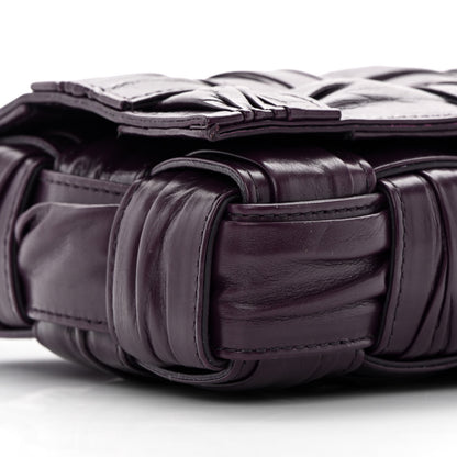 Bottega Veneta Calfskin Intreccio Plisse Cassette Crossbody Bag Dark Mystic 8 of 12