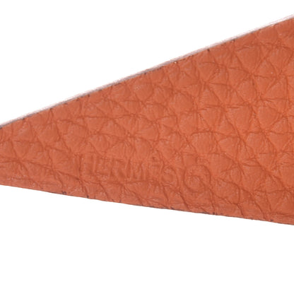 Hermes Epsom Togo Petit H Ice Cream Bag Charm Orange Jaune D'Or 3 of 4