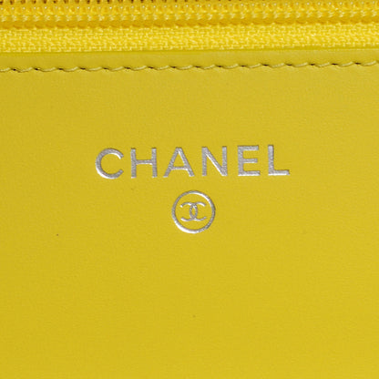 Chanel Caviar Timeless Wallet on Chain WOC Yellow 6 of 9